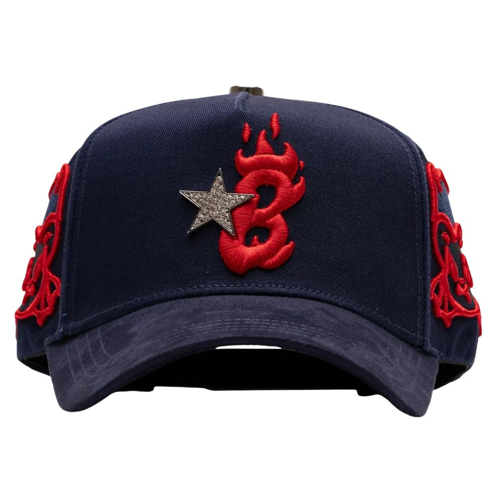 Barbas Hats B Star Navy Grafitti